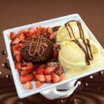 BROWNIE CON HELADO